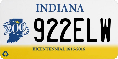 IN license plate 922ELW