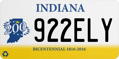 IN license plate 922ELY