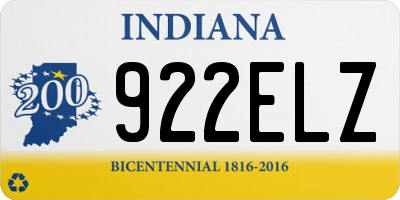 IN license plate 922ELZ