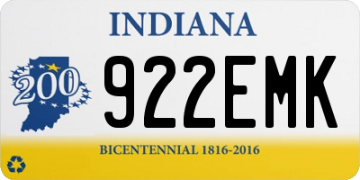 IN license plate 922EMK