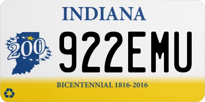 IN license plate 922EMU