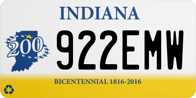 IN license plate 922EMW