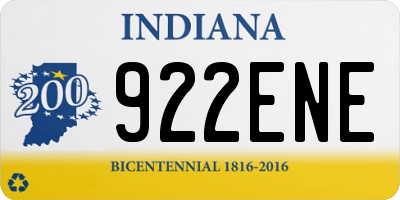 IN license plate 922ENE