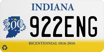 IN license plate 922ENG