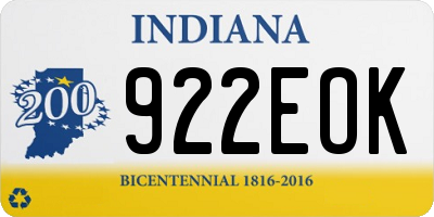 IN license plate 922EOK