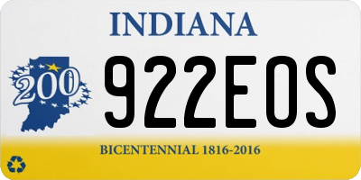 IN license plate 922EOS