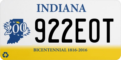 IN license plate 922EOT