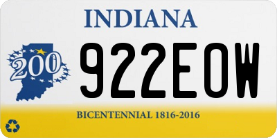 IN license plate 922EOW