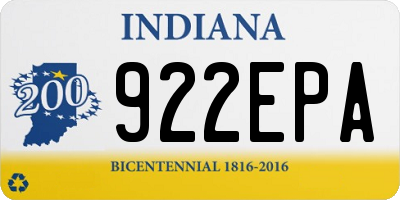 IN license plate 922EPA
