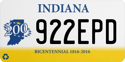 IN license plate 922EPD