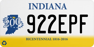 IN license plate 922EPF