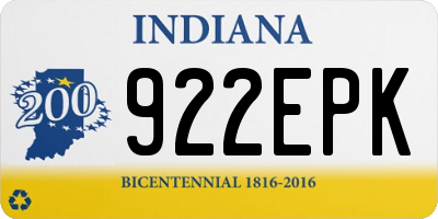 IN license plate 922EPK