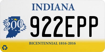 IN license plate 922EPP