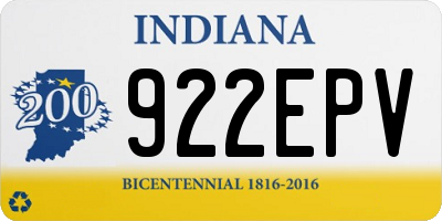 IN license plate 922EPV