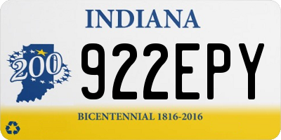 IN license plate 922EPY