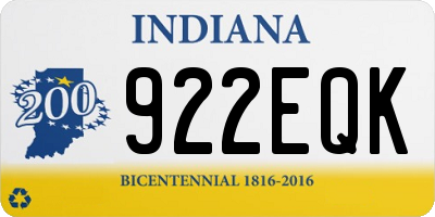 IN license plate 922EQK