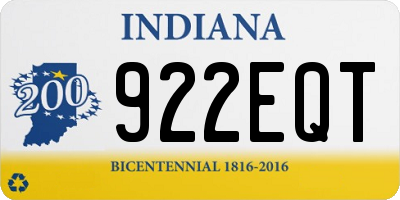 IN license plate 922EQT