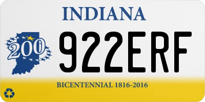 IN license plate 922ERF