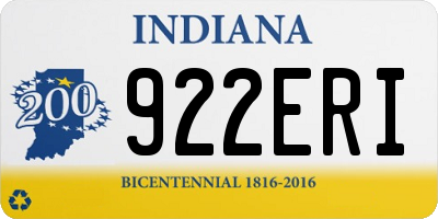 IN license plate 922ERI
