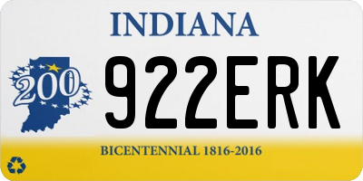 IN license plate 922ERK