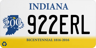 IN license plate 922ERL