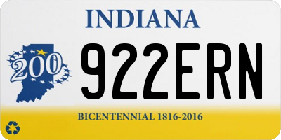 IN license plate 922ERN