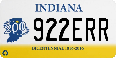 IN license plate 922ERR