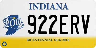 IN license plate 922ERV