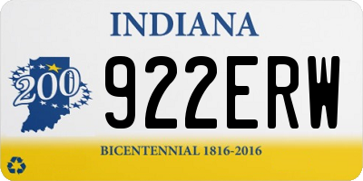 IN license plate 922ERW