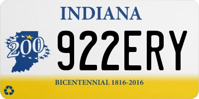 IN license plate 922ERY