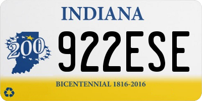 IN license plate 922ESE