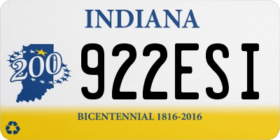 IN license plate 922ESI