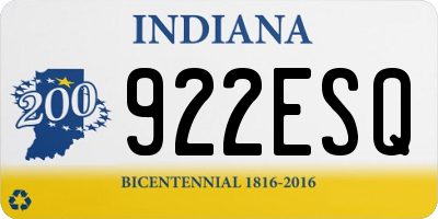 IN license plate 922ESQ