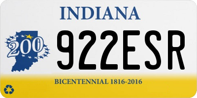 IN license plate 922ESR