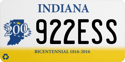 IN license plate 922ESS