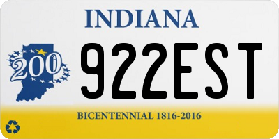 IN license plate 922EST