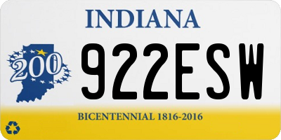 IN license plate 922ESW