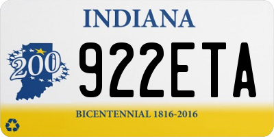 IN license plate 922ETA