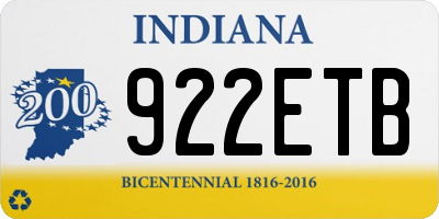 IN license plate 922ETB