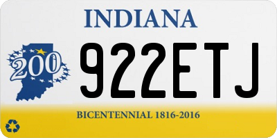 IN license plate 922ETJ