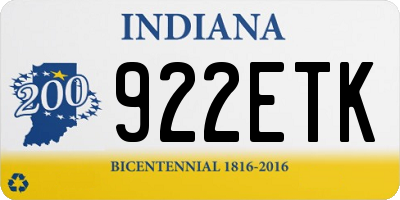 IN license plate 922ETK