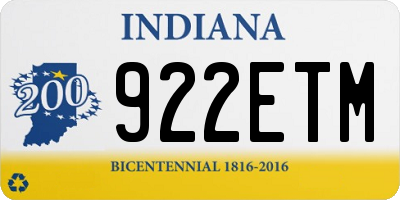 IN license plate 922ETM