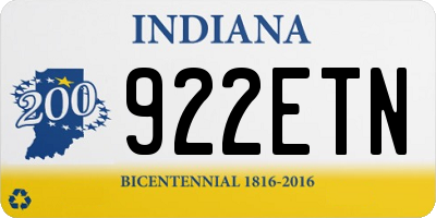 IN license plate 922ETN