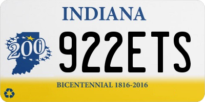 IN license plate 922ETS