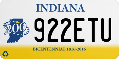 IN license plate 922ETU