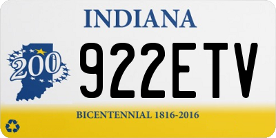 IN license plate 922ETV