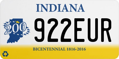 IN license plate 922EUR