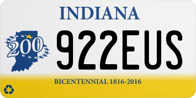 IN license plate 922EUS