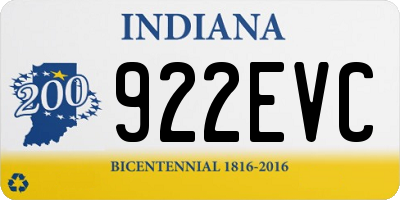 IN license plate 922EVC