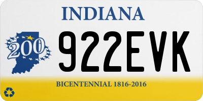 IN license plate 922EVK